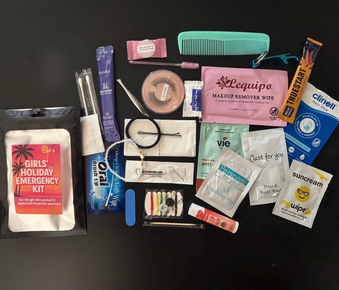 Girls Trip Emergency Kit: Funny Travel Essentials Bag, Hen Party Favor