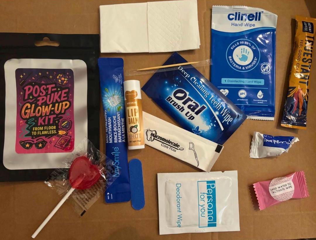 Post-Puke Glow-Up Kit | Funny Hangover Survival Bag | Party Recovery Essentials | Gift for Friends | Festival Weekend Kit