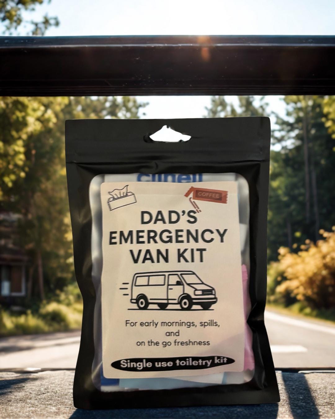 Dad's Van Emergency Kit: Funny Hygiene Pack for Road Trips