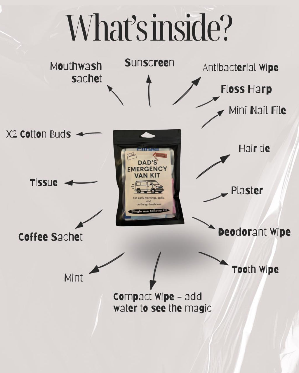 Dad's Van Emergency Kit: Funny Hygiene Pack for Road Trips