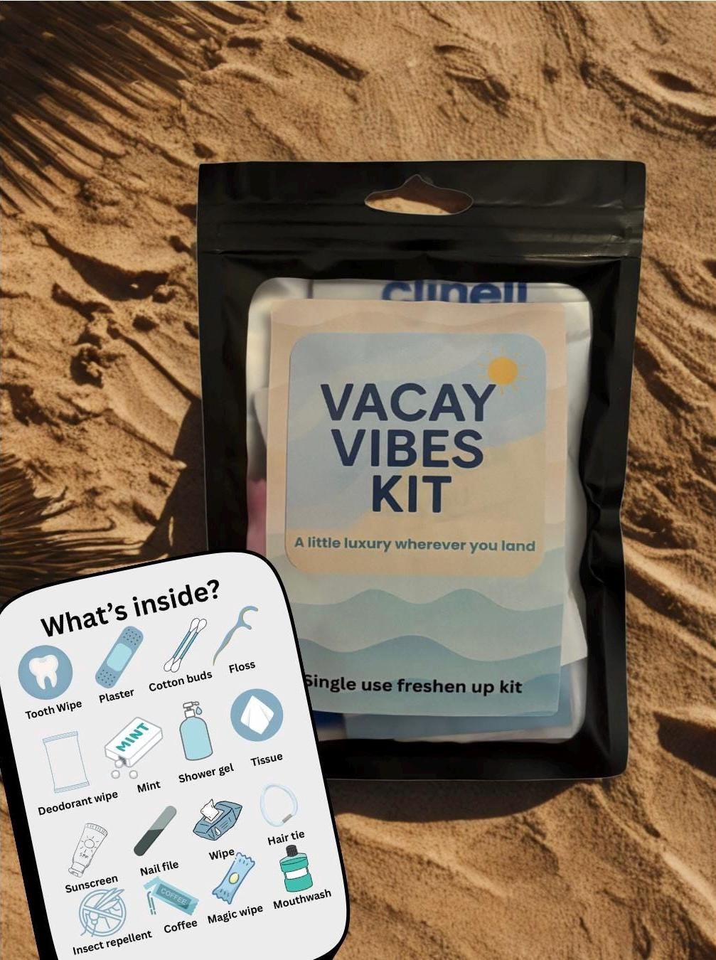 Travel Toiletry Kit – Holiday Hygiene Essentials | Mini Vacation Freshen-Up Pack for Flights & Getaways