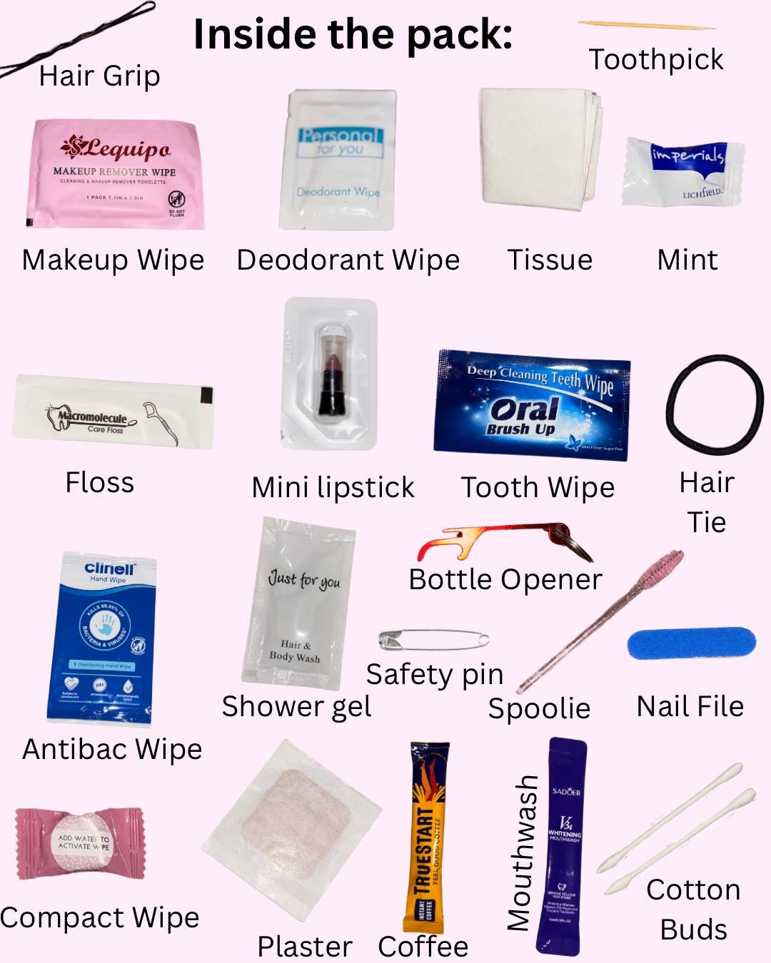 Emergency Baddie in a Bag Kit | Teen Girl Gift | Mini Essentials Survival Pack | Prom, Hen Party, Glow Up Kit | Self-Care Pouch