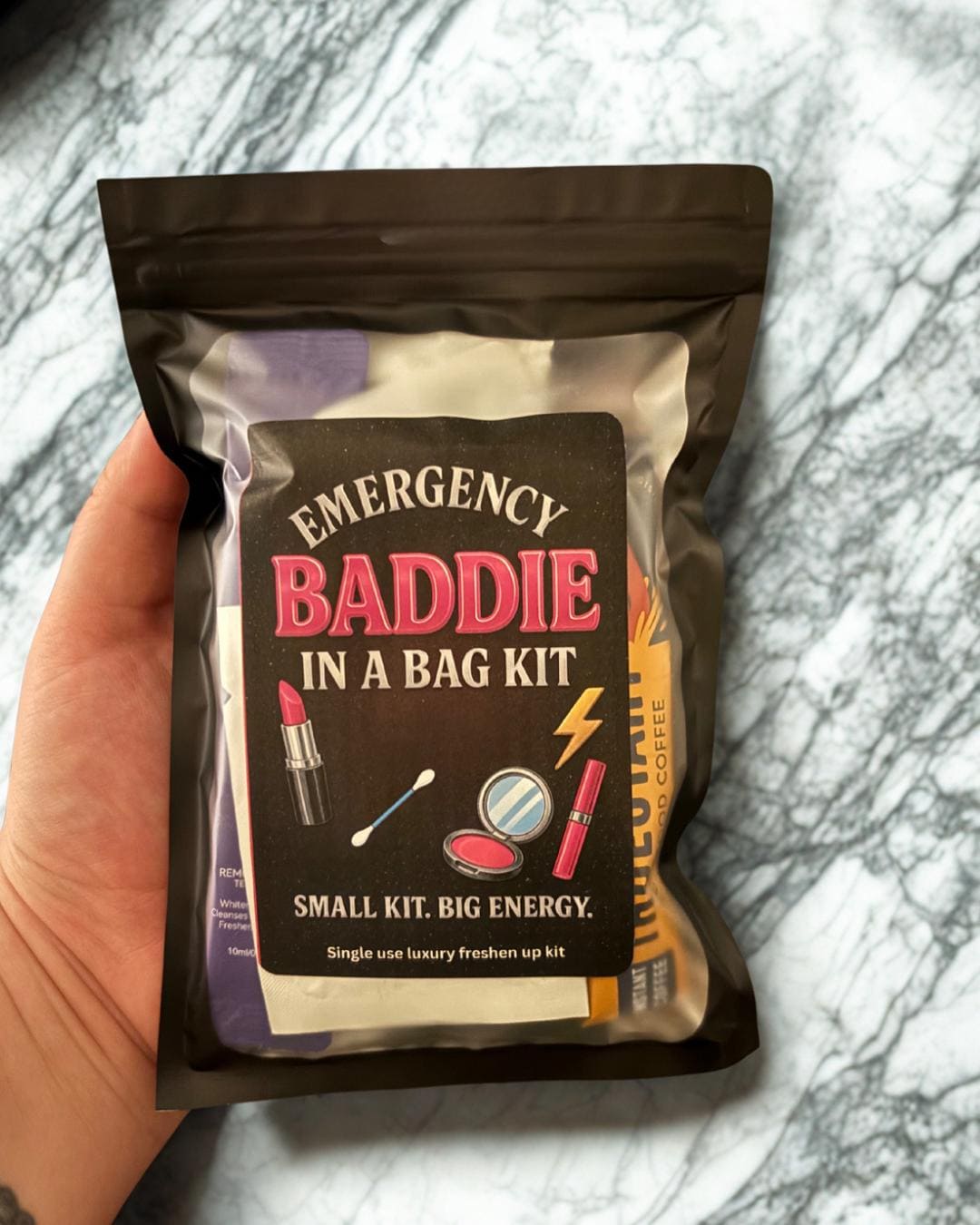 Emergency Baddie in a Bag Kit | Teen Girl Gift | Mini Essentials Survival Pack | Prom, Hen Party, Glow Up Kit | Self-Care Pouch