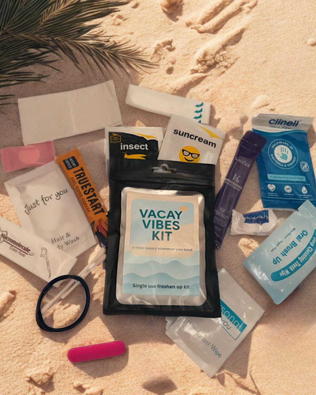 Travel Toiletry Kit – Holiday Hygiene Essentials | Mini Vacation Freshen-Up Pack for Flights & Getaways