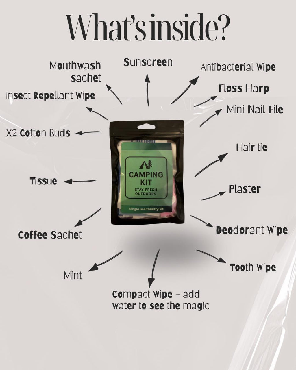 Camping Toiletry Kit: Freshen Up Essentials Travel Pack