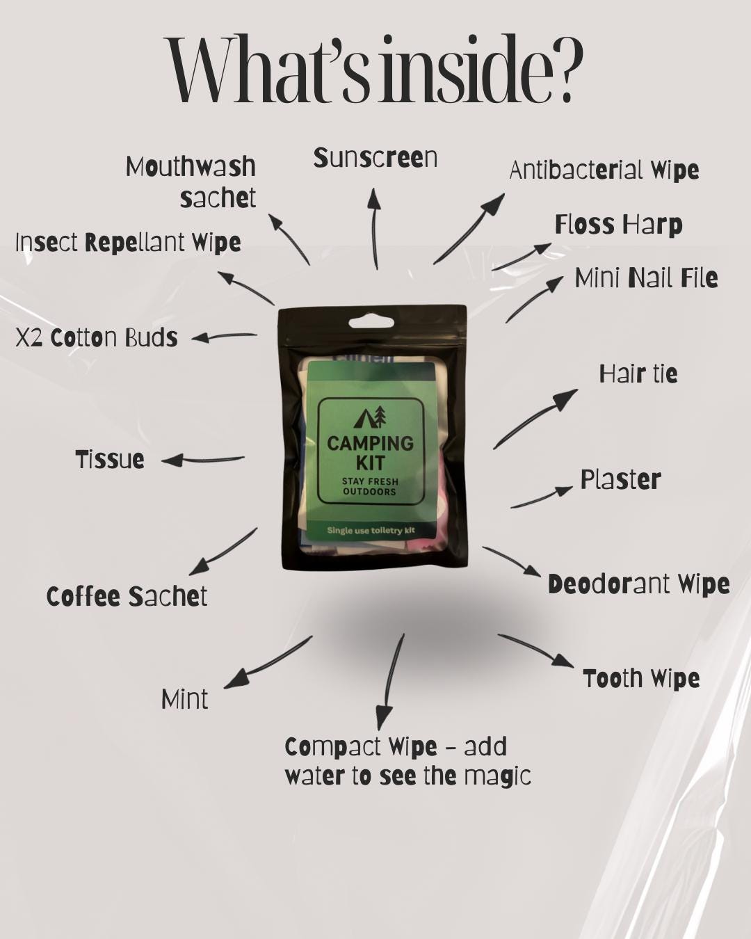 Camping Toiletry Kit: Freshen Up Essentials Travel Pack