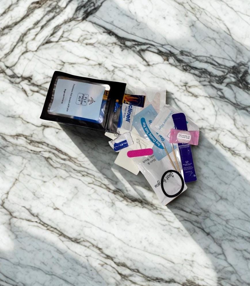 Airplane Travel Kit - Freshen-Up Pack - Compact Toiletry Kit for Flights, Travel & Daily Life - Travelling essentials